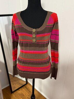 Y2K DKNY striped knit top 💗